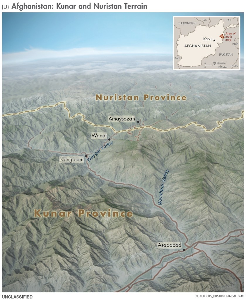 A 3D Topographical Map from 2013 of the Afghanistan-Pakistan border region. (Central Intelligence Agency)