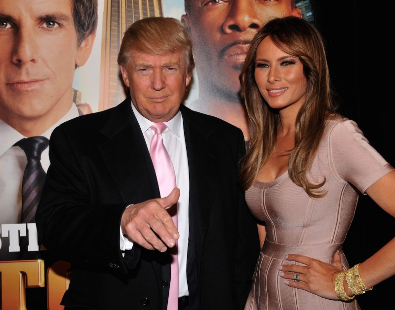 Donald Trump with his wife Malania (they filmed the movie in his building) at the Premiere of the movie "Tower Heist' at the Ziegfeld Theater. (Photo By: Richard Corkery/NY Daily News via Getty Images)