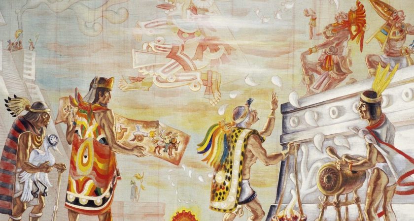 Artistic depiction of Aztec daily life in Tenochtitlan, Mexico (De Agostini Picture Library/Getty Images)