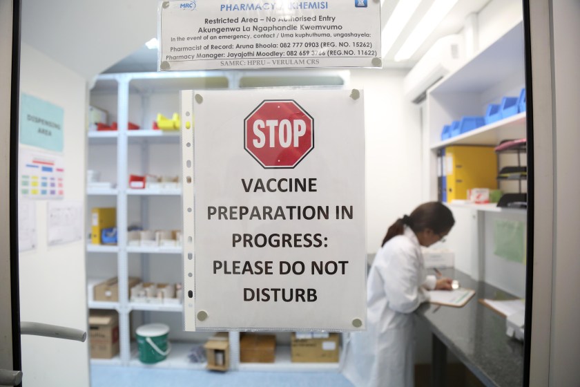 Pharmacist Aruna Bhoola works in the laboratory where the HIV vaccines are prepared in Verulem on November 30, 2016 in KwaZulu-Natal, South Africa. South Africa launched a major clinical trial of an experimental vaccine against the AIDS virus, which scientists hope could be the cure for the disease. (Gallo Images / The Times / Jackie Clausen)