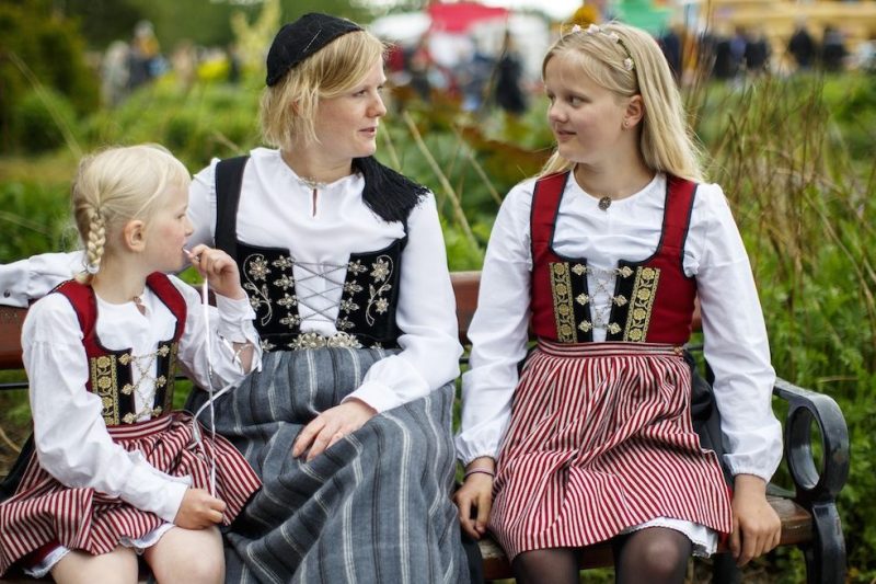 REYKJAVIK, ICELAND - JUNE 17: A woman with girls is seen as Icelanders celebrate the Icelandic National Day in Reykjavik, Iceland on June 17, 2016. Celebrations commemorate the foundation of The Republic of Iceland on 17 June 1944 and its independence from Danish rule. (Photo by Tolga Akmen/Anadolu Agency/Getty Images)