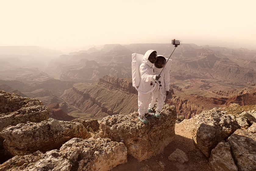 nullThis project is about space exploration and discovery, but it's also about our behavior in front of landscapes and how we create pictures that will share our personal story with the world. In every spots, carefully chosen for their similarities with the red planet, the photographer imitated stereotypical tourist poses. It's interesting to observe the way we act in front of the camera, how we include ourselves in the landscapes, how those landscapes trigger the desire to affirm our presence. And how the way we take pictures exposes the vanity involved in our endless pursuit of self-definition. (Julien Mauve/2016 Sony World Photography Awards)
