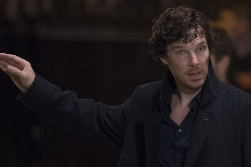 Benedict Cumberbatch spotted during filming for the fourth series of BBC show Sherlock on Charles Street in Cardiff, South Wales. (Matthew Horwood/GC Images)