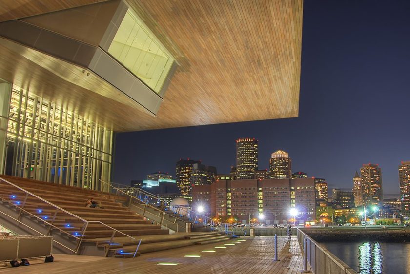 Ying Yang - Boston's Institute of Contemporary Art set against the lights of the city. (Shutterstock)