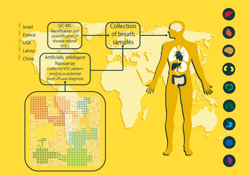 Researchers were able to create distinct markers for each disease found in patient's breath.(American Chemical Society)