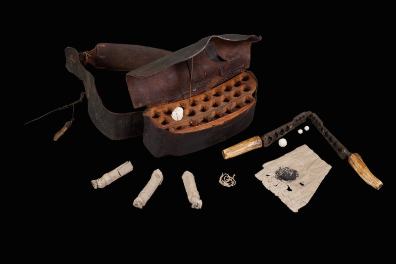 Cartridge Box with Cartridge and Bullet Mold