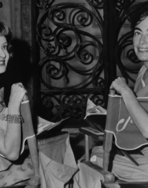 Bette Davis and Joan Crawford in between scenes from the film 'What Ever Happened To Baby Jane?', 1962. (Photo by Warner Brothers/Getty Images)