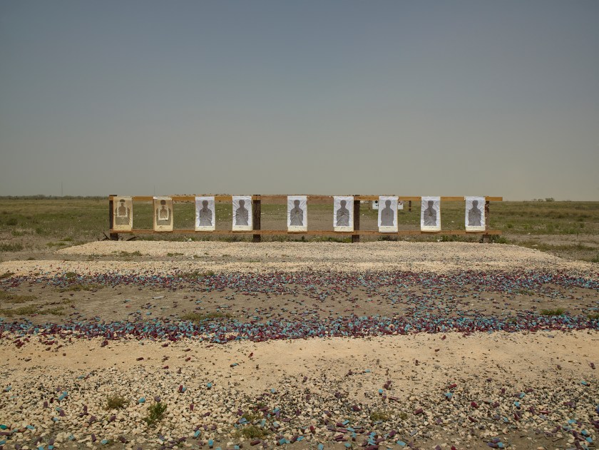 Border Patrol target range along Boca Chica Highway, near Gulf of Mexico, Texas in 2013. (Richard Misrach, Courtesy Fraenkel Gallery, Pace/MacGill Gallery, and Marc Selwyn Fine Art)