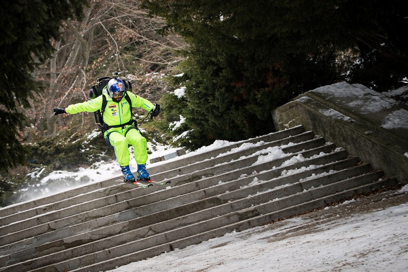 Freeskier Jetpacks to Make Lunch Date With His Mom