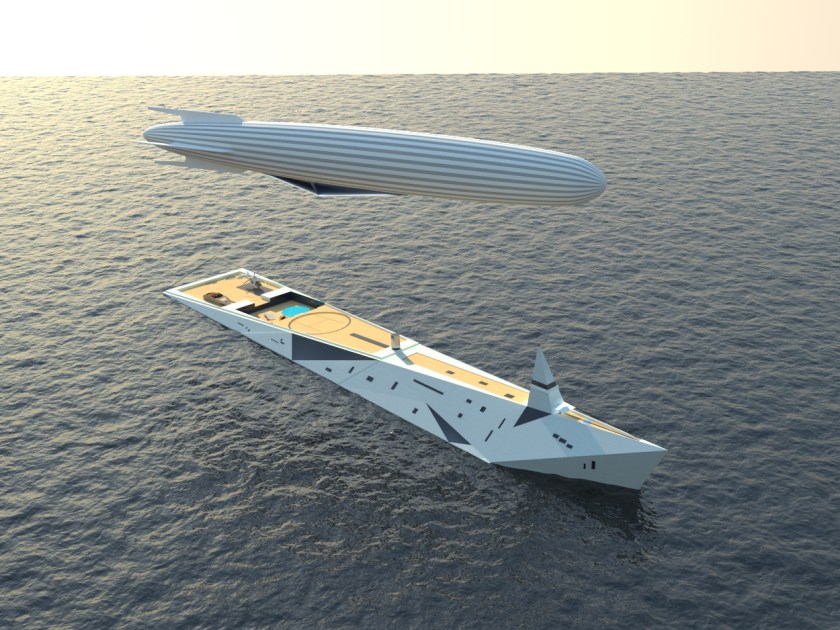 Superyacht Doubles as a Zeppelin Terminal