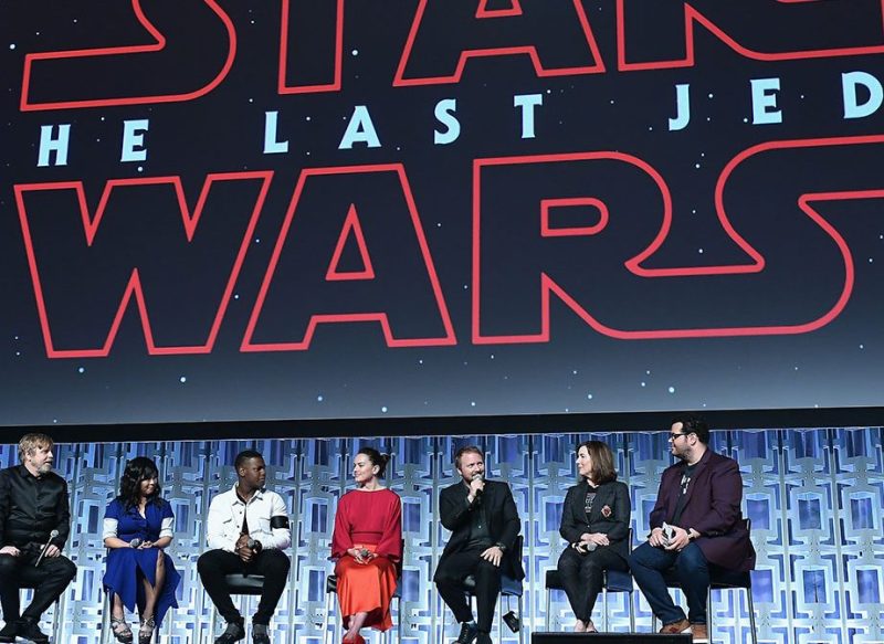 Mark Hamill, Kelly Marie Tran ,John Boyega, Daisy Ridley, Rian Johnson, Kathleen Kennedy and Josh Gad attend the Star Wars Celebration day 02 on April 14, 2017 in Orlando, Florida. (Photo by Gustavo Caballero/Getty Images)