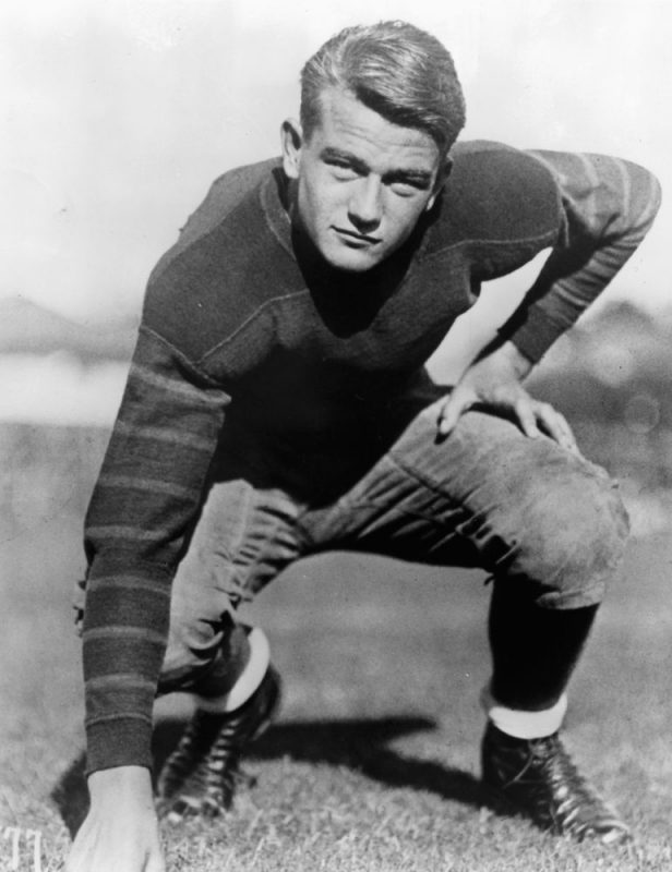 LOS ANGELES - CIRCA 1900: John Wayne of the University of Southern California Trojans poses in Los Angeles, California. (Photos by Southern California/Collegiate Images/Getty Images) *** Local Caption *** John Wayne