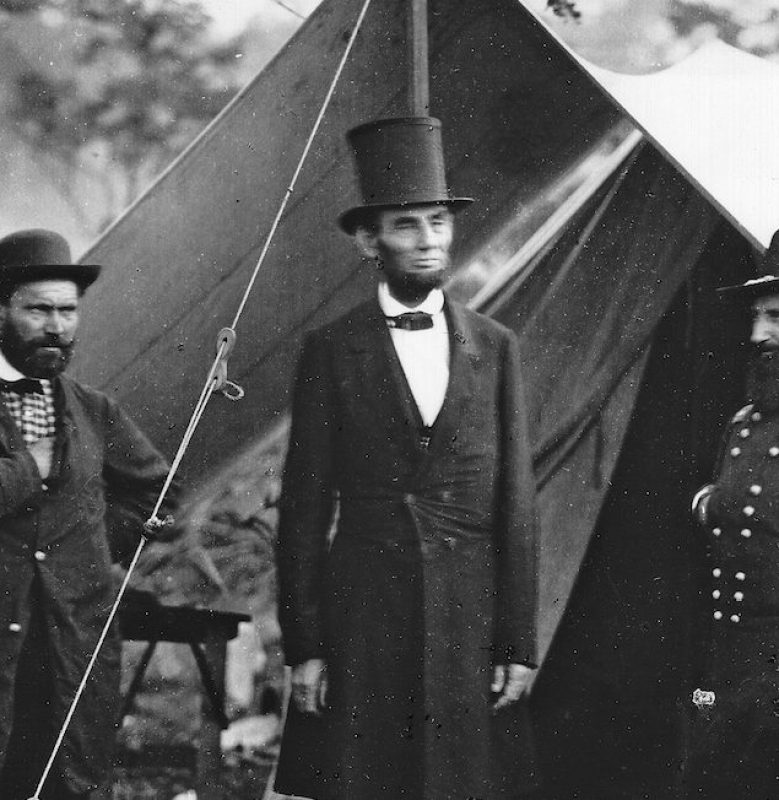 Allan Pinkerton, President Abraham Lincoln, and General John A. McClernand at Antietam, Maryland, October 1862.