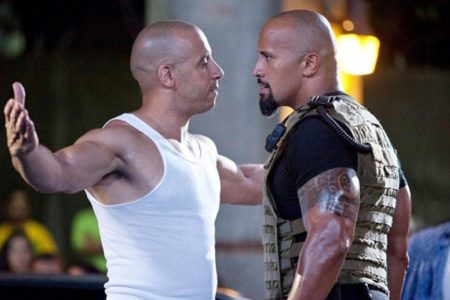 Vin Diesel (l.) and Dwayne (The Rock) Johnson have reportedly put their feud behind them for another ride on the 'Fast and Furious' franchise.
 (Universal)