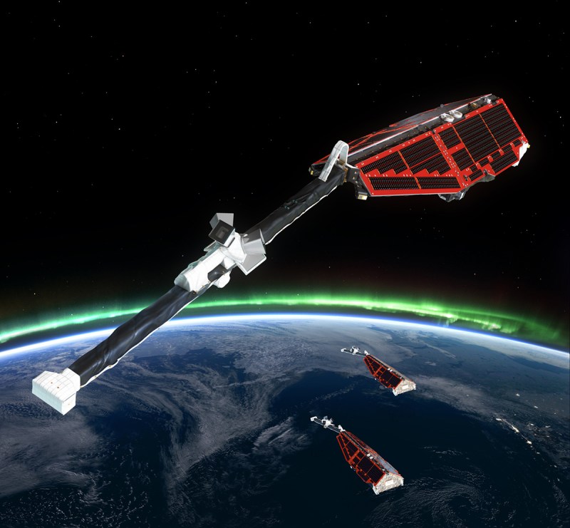 Swarm is ESA’s first constellation of Earth observation satellites designed to measure the magnetic signals from Earth’s core, mantle, crust, oceans, ionosphere and magnetosphere, providing data that will allow scientists to study the complexities of our protective magnetic field. (ESA)