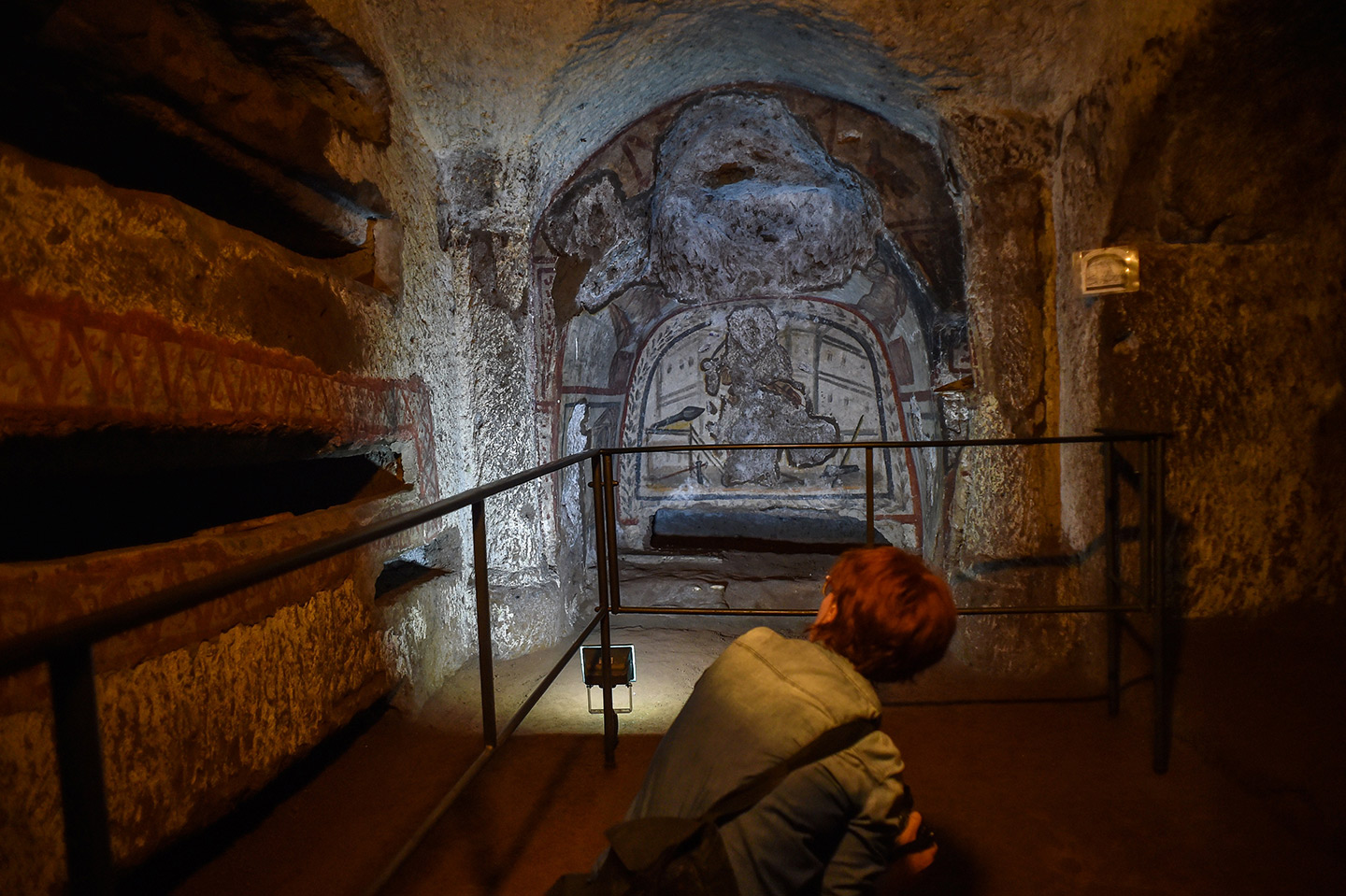 Restored fresco in Santa Domitilla