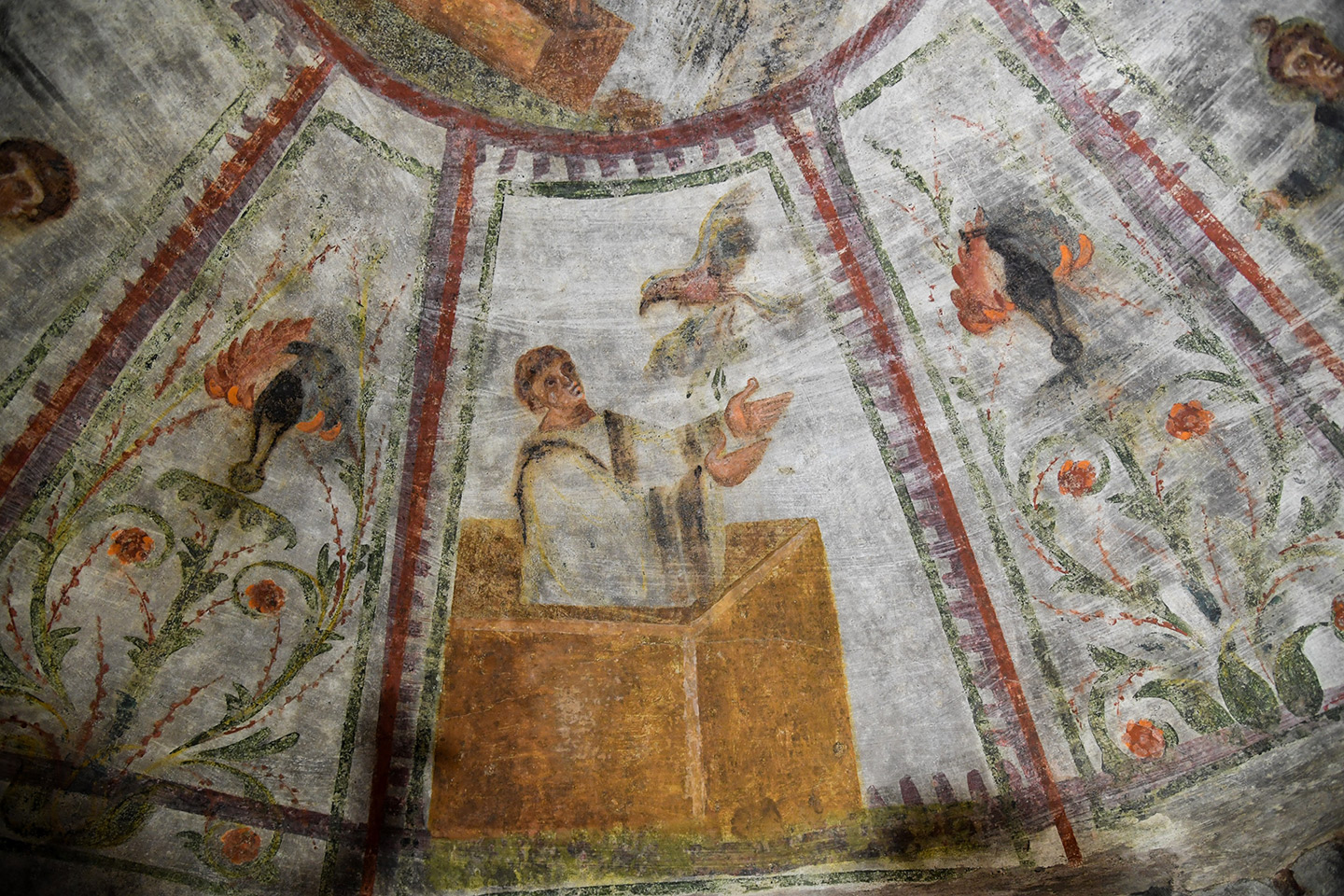 Restored fresco in Santa Domitilla