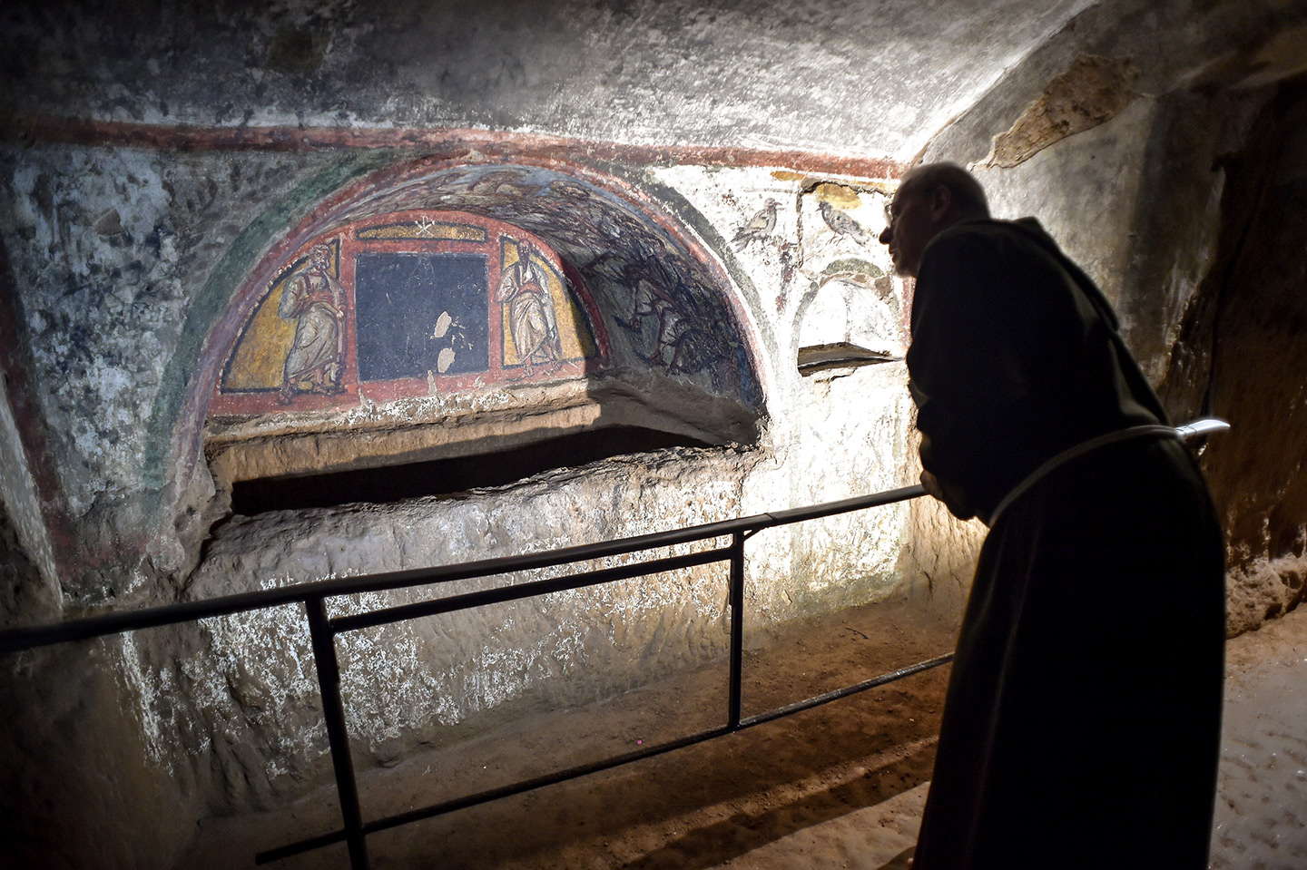 Restored fresco in Santa Domitilla