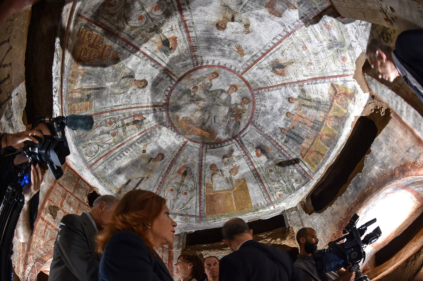 Restored fresco in Santa Domitilla
