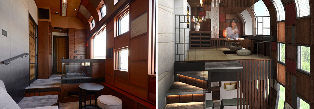 Train Suite Shiki-shima design by Ken Okuyama