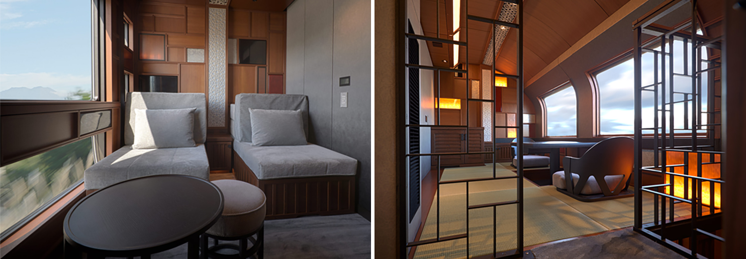 Train Suite Shiki-shima design by Ken Okuyama