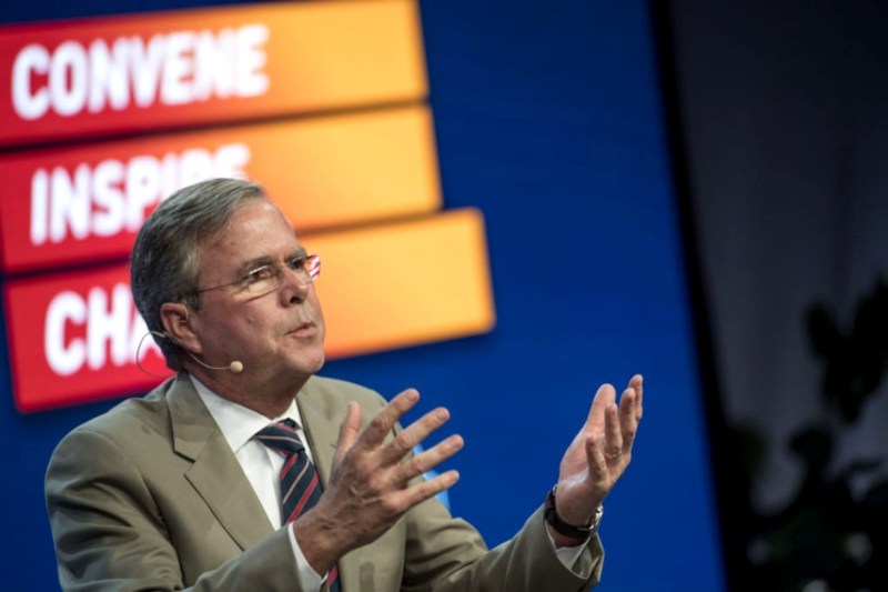 Jeb Bush, former Governor of Florida, speaks at the Milken Institute Global Conference in Beverly Hills, California, U.S., on Monday, May 1, 2017. The conference is a unique setting that convenes individuals with the capital, power and influence to move the world forward meet face-to-face with those whose expertise and creativity are reinventing industry, philanthropy and media. Photographer: David Paul Morris/Bloomberg via Getty Images