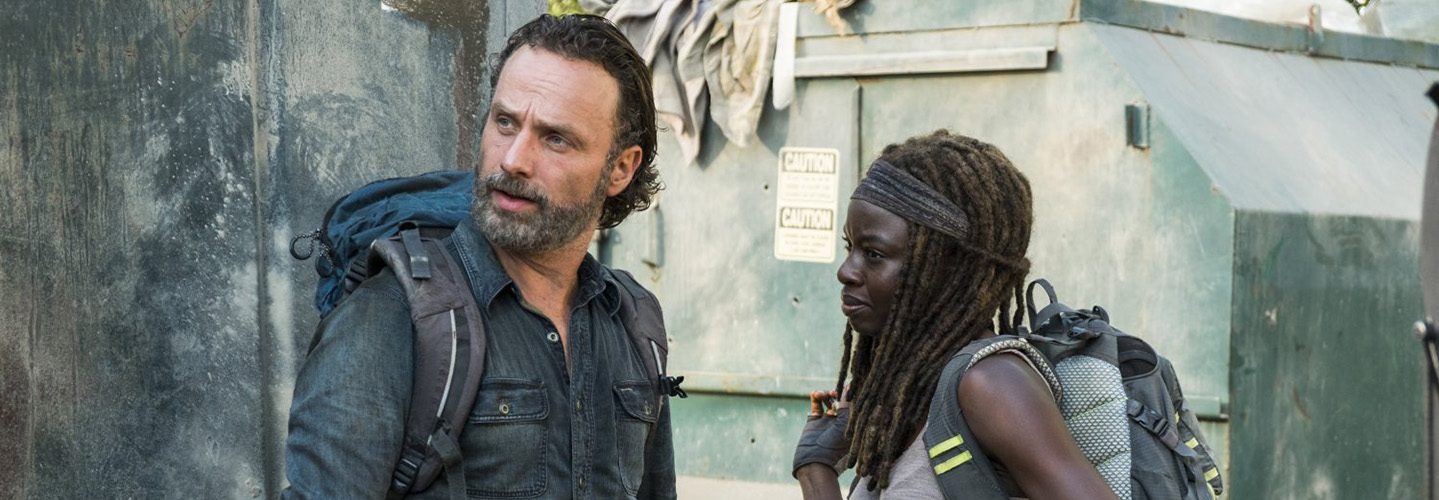 Andrew Lincoln and Danai Gurira in The Walking Dead. Lincoln spent months in Georgia before filming to pick up a the dialect. He is one of many Hollywood stars who need to learn new dialects before shows, since he is British.
