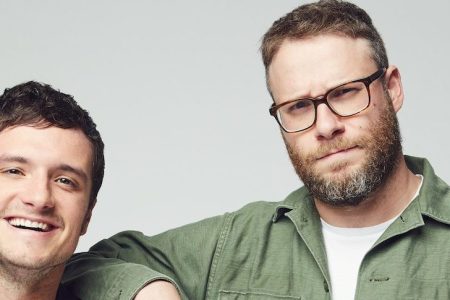 Producer Josh Hutcherson  and executive producer/director Seth Rogen of Hulu's  'Future Man. (Photo by Smallz & Raskind/Getty Images)