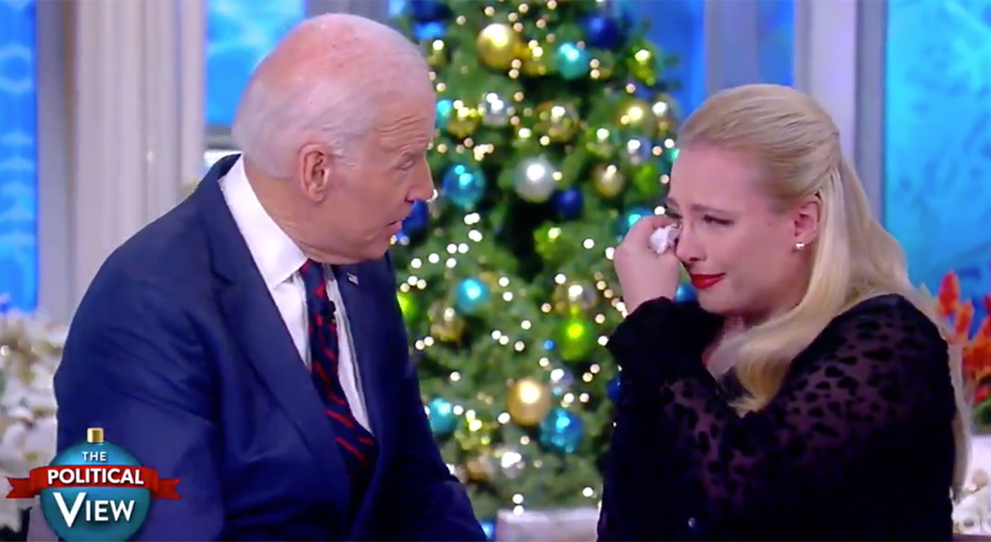 Joe Biden comforts Meghan McCain on "The View." (Twitter)