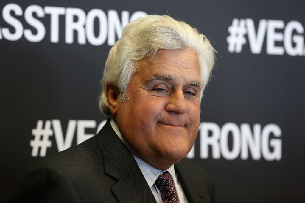 Comedian Jay Leno attends the Vegas Strong Benefit Concert at T-Mobile Arena to support victims of the October 1 tragedy on the Las Vegas Strip on December 1, 2017 in Las Vegas, Nevada.  (Photo by Gabe Ginsberg/Getty Images)