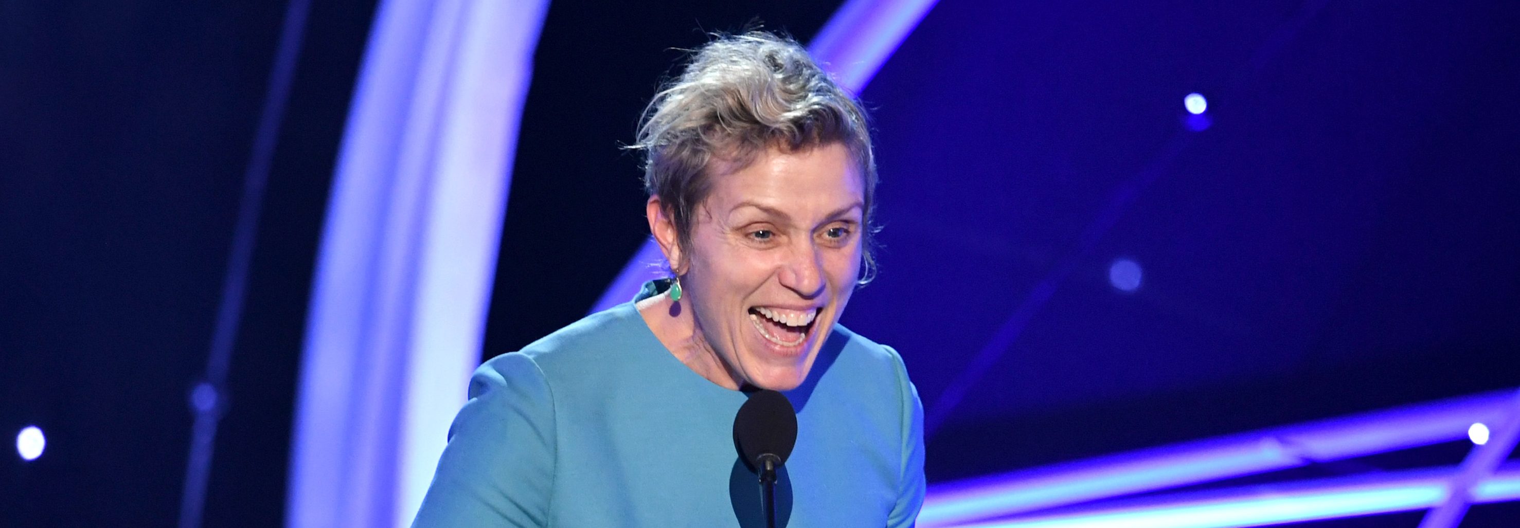 Actor Frances McDormand accepts the Outstanding Performance by a Female Actor in a Leading Role award for 'Three Billboards Outside Ebbing, Missouri' onstage during the 24th Annual Screen Actors Guild Awards at The Shrine Auditorium on January 21, 2018 in Los Angeles, California. (Kevin Winter/Getty Images)