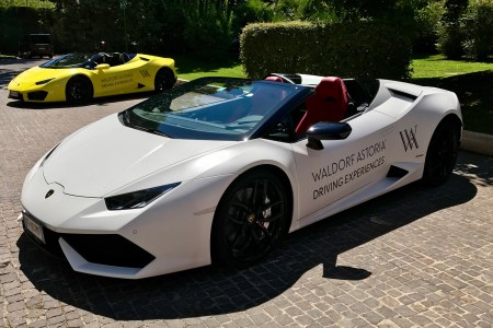 A Lamborghini Aventador available through the Waldorf Astoria Driving Experience (John Scott Lewinski)