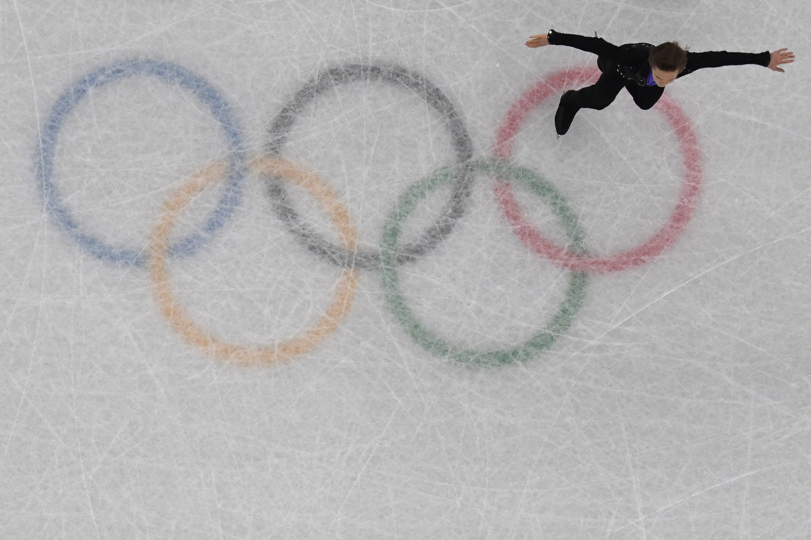 Russia's Mikhail Kolyada competes in the figure skating team event men's single skating free skating during the Pyeongchang 2018 Winter Olympic Games at the Gangneung Ice Arena in Gangneung on February 12, 2018. (ARIS MESSINIS/AFP/Getty Images)