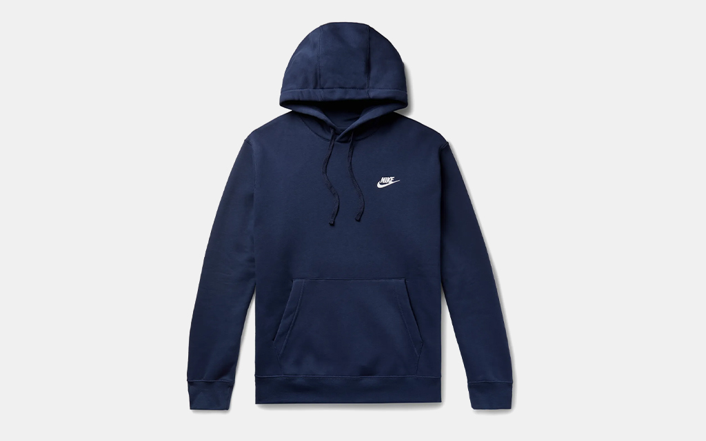 Nike Club Logo-Embroidered Fleece-Back Cotton-Blend Jersey Hoodie