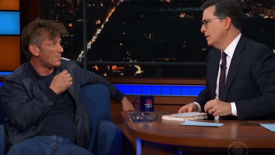 Sean Penn on Colbert's "Late Show." (CBS/YouTube)