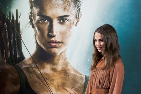 Actress Alicia Vikander attends 'Tomb Raider' photocall at the Santo Mauro Hotel on February 28, 2018 in Madrid, Spain.  (Photo by Carlos Alvarez/Getty Images)