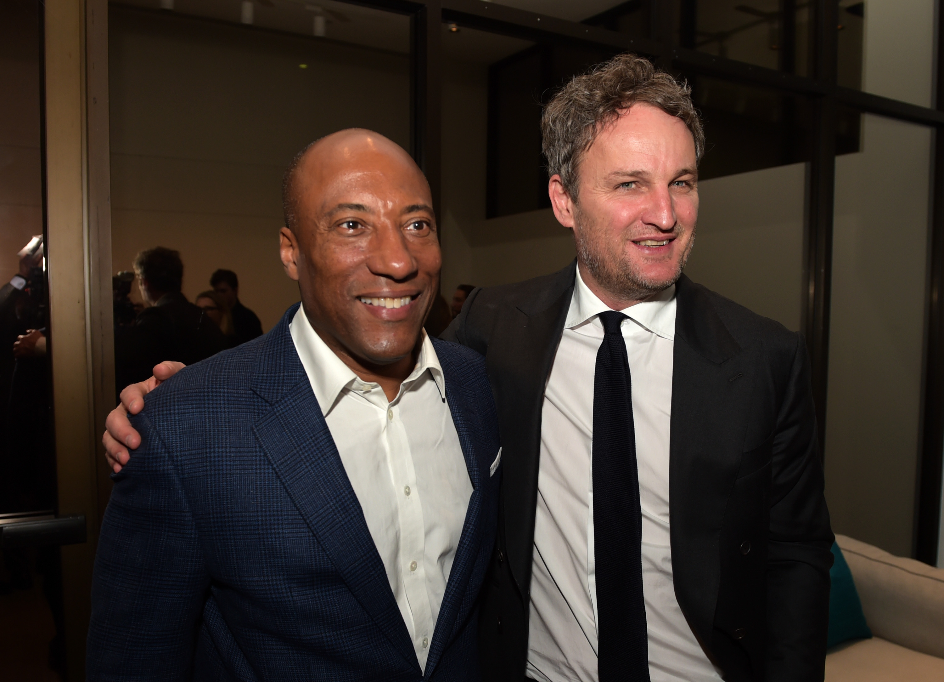 Byron Allen, CEO, Entertainment Studios (L) and actor Jason Clarke pose at the after party for the premiere of Entertainment Studios Motion Picture's "Chappaquiddick."  (Kevin Winter/Getty Images)