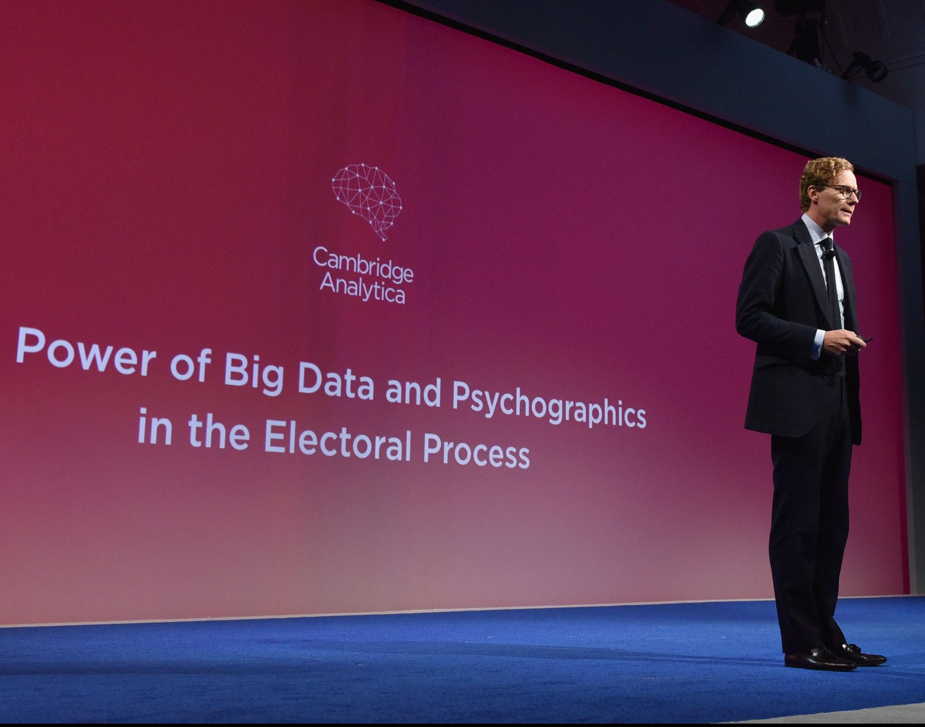 CEO of Cambridge Analytica Alexander Nix speaks at the 2016 Concordia Summit - Day 1 at Grand Hyatt New York on September 19, 2016 in New York City.  (Photo by Bryan Bedder/Getty Images for Concordia Summit)