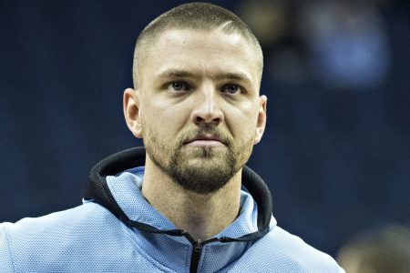 Chandler Parsons #25 of the Memphis Grizzlies warming up before a game against the Dallas Mavericks at the FedEx Forum on October 26, 2017. (Photo by Wesley Hitt/Getty Images)