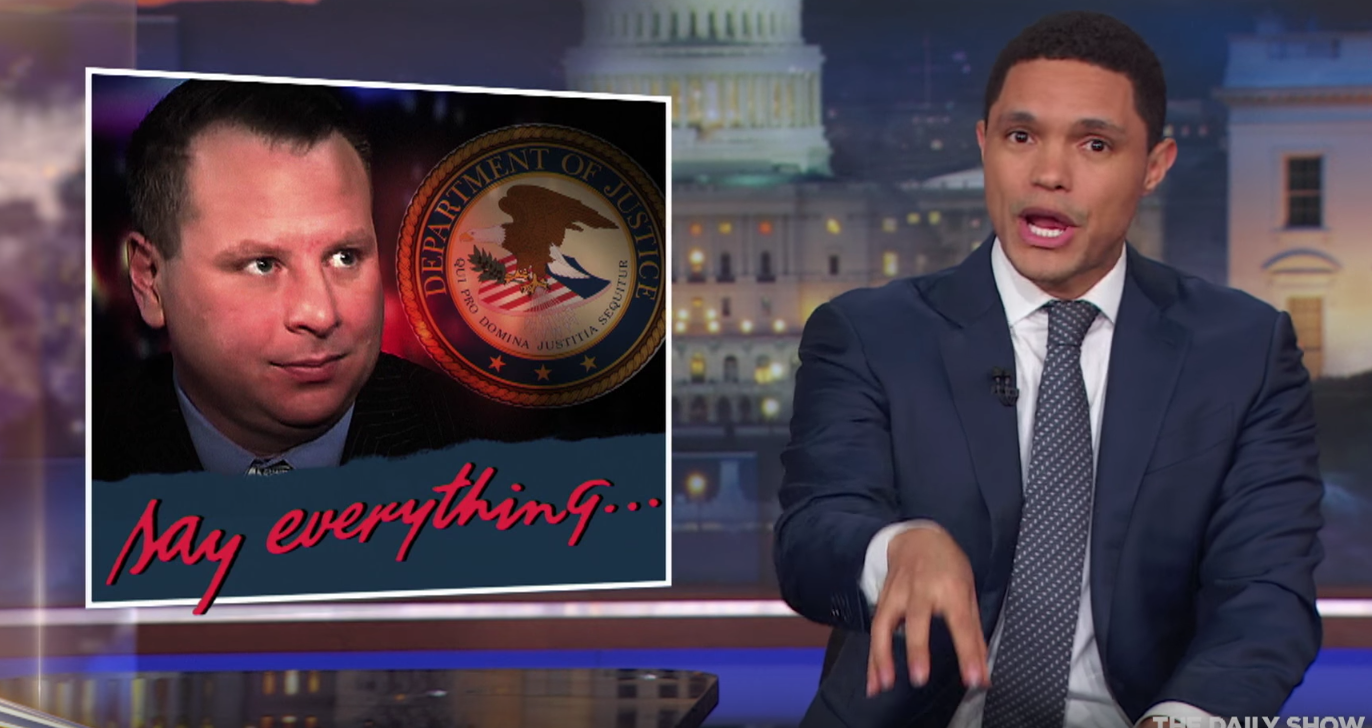 Trevor Noah roasts Sam Nunberg. (YouTube)