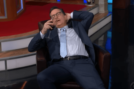 Stephen Colbert revels in the Hannity-Cohen connection news. (YouTube)