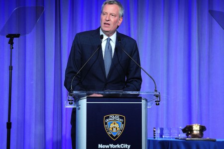 Bill de Blasio attends the New York City Police Foundation 2018 Gala on May 17, 2018 in New York City.  (Photo by Owen Hoffmann/Patrick McMullan via Getty Images)