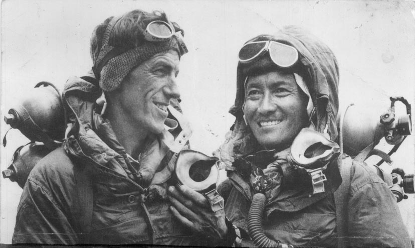 Edmund Hillary and Tenzing Norgay, the first people to climb Mount Everest. (Wikipedia)