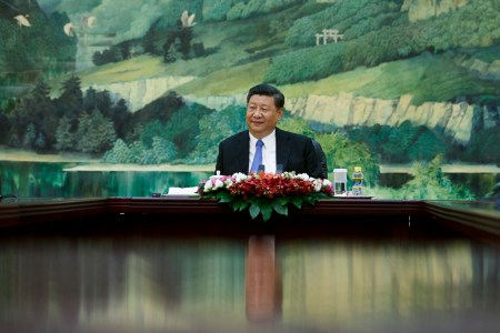 Chinese President Xi Jinping at the Great Hall of the People on May 15, 2018 in Beijing. (Thomas Peter - Pool/Getty Images)