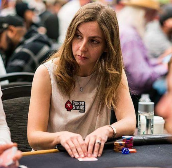 An image of Maria Konnikova playing poker. (via grlnamedmaria on Instagram)


