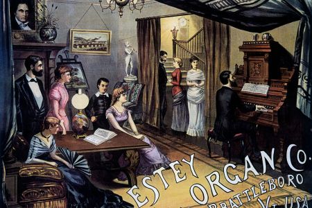 Advertisement for Popular American Parlor Organ, Estey Organ Company, circa 1890. (Photo by: Universal History Archive/UIG via Getty Images)