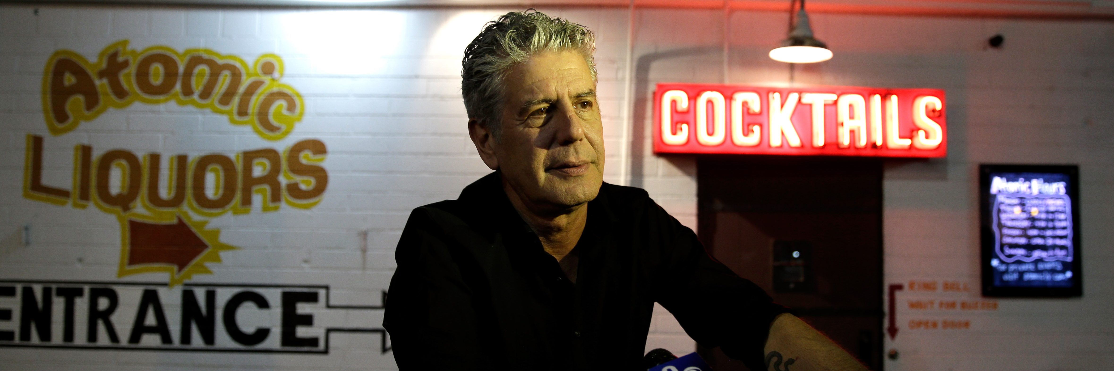 TV Personality Anthony Bourdain attends "Parts Unknown Last Bite" Live CNN Talk Show hosted by Anthony Bourdain at Atomic Liquors on November 10, 2013 in Las Vegas, Nevada. (Photo by Isaac Brekken/WireImage)