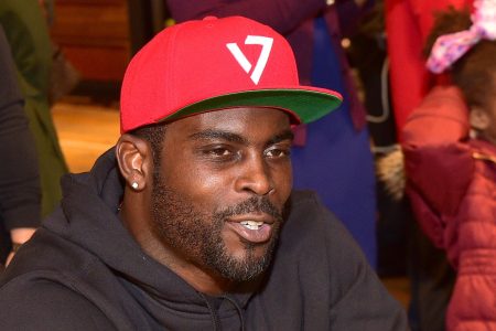 Michael Vick attends Michael Vick Charity Shoe Give aways at Nike on December 20, 2017 in Atlanta, Georgia.  (Photo by Prince Williams/WireImage)