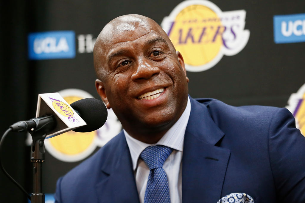 Magic Johnson. (Photo by Chris Elise/NBAE via Getty Images)