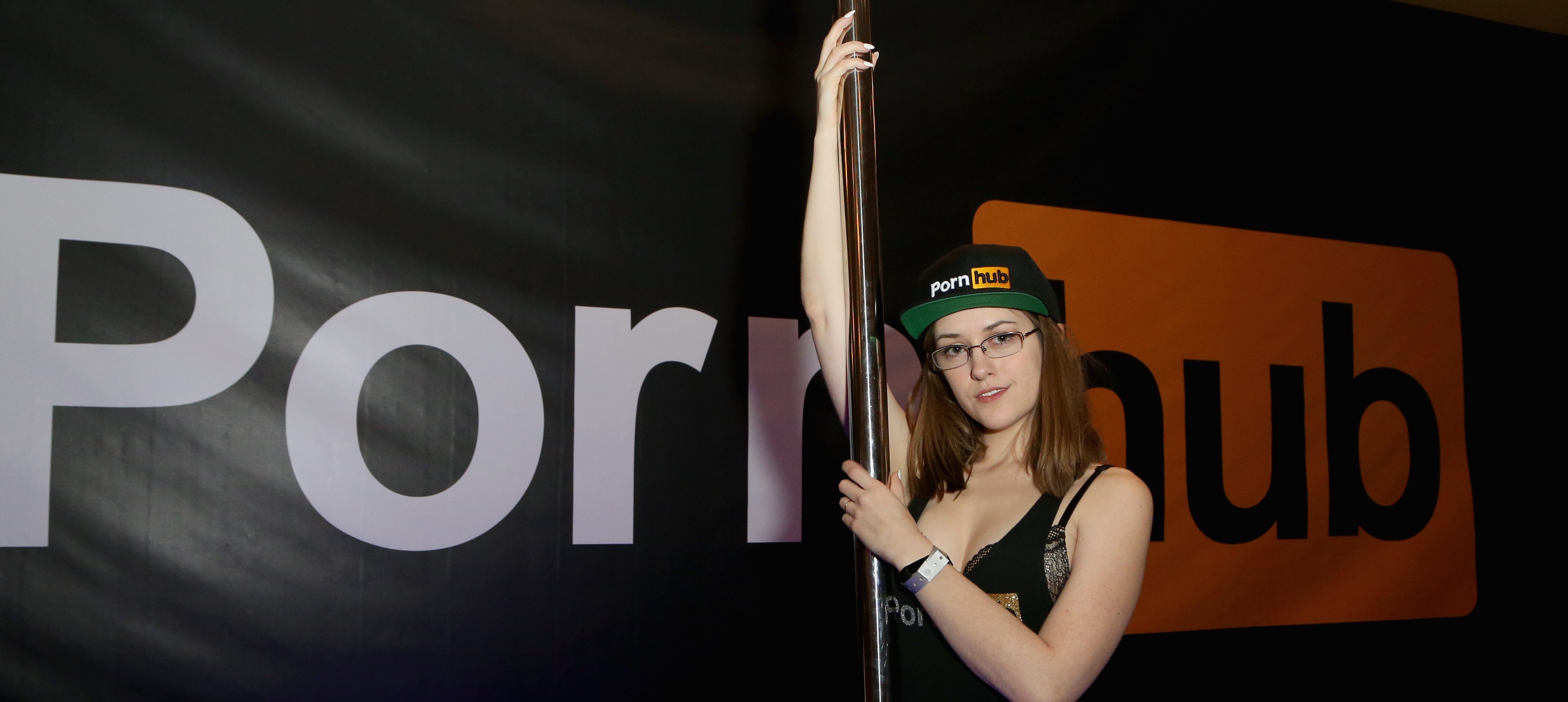 Adult film actress Lindsey Love poses in the Pornhub booth during the 2018 AVN Adult Expo at the Hard Rock Hotel & Casino on January 25, 2018 in Las Vegas, Nevada.  (Photo by Gabe Ginsberg/FilmMagic)